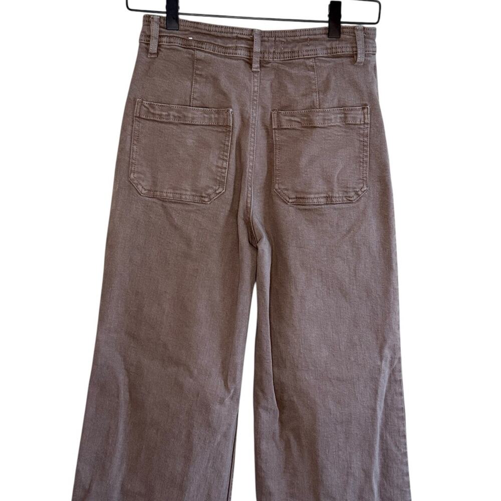 Mango Women’s Sz 4 Catherine Culotte High-Rise Jeans Brown - Picture 5 of 8